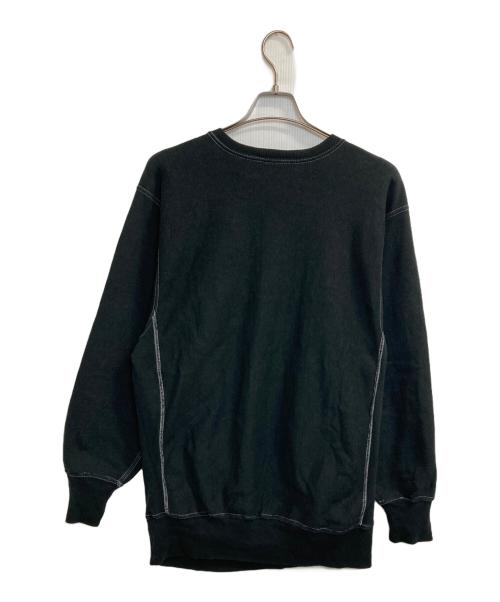 Champion REVERSE WEAVE（チャンピオン リバース ウィーブ）Champion REVERSE WEAVE (チャンピオン リバース ウィーブ) WHEATON ホワイトステッチクルーネックスウェット ブラック サイズ:XXLの古着・服飾アイテム