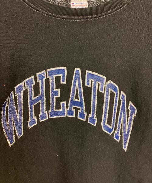 Champion REVERSE WEAVE（チャンピオン リバース ウィーブ）Champion REVERSE WEAVE (チャンピオン リバース ウィーブ) WHEATON ホワイトステッチクルーネックスウェット ブラック サイズ:XXLの古着・服飾アイテム