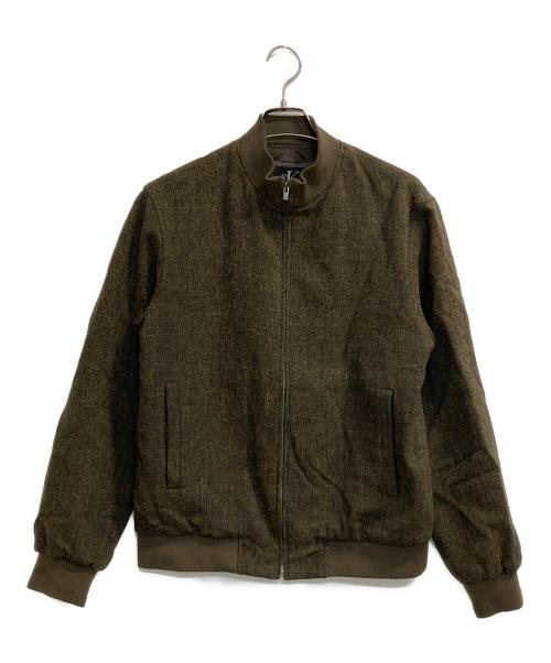 Calvin Klein（カルバンクライン）Calvin Klein (カルバンクライン) ウールツイードブルゾン カーキ サイズ:Ｌの古着・服飾アイテム