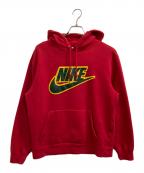 NIKE×SUPREMEナイキ×シュプリーム）の古着「19FW Leather Applique Hooded Sweatshirt」｜レッド