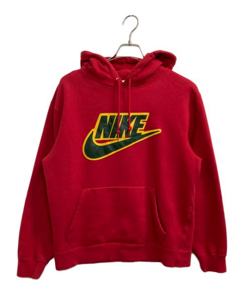 NIKE（ナイキ）NIKE (ナイキ) Supreme (シュプリーム) 19FW Leather Applique Hooded Sweatshirt レッド サイズ:Mの古着・服飾アイテム