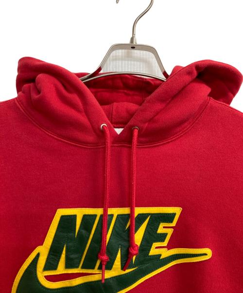 NIKE（ナイキ）NIKE (ナイキ) Supreme (シュプリーム) 19FW Leather Applique Hooded Sweatshirt レッド サイズ:Mの古着・服飾アイテム