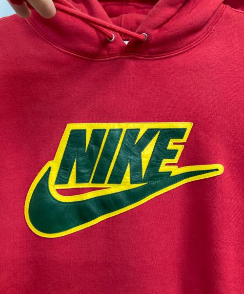 NIKE（ナイキ）NIKE (ナイキ) Supreme (シュプリーム) 19FW Leather Applique Hooded Sweatshirt レッド サイズ:Mの古着・服飾アイテム