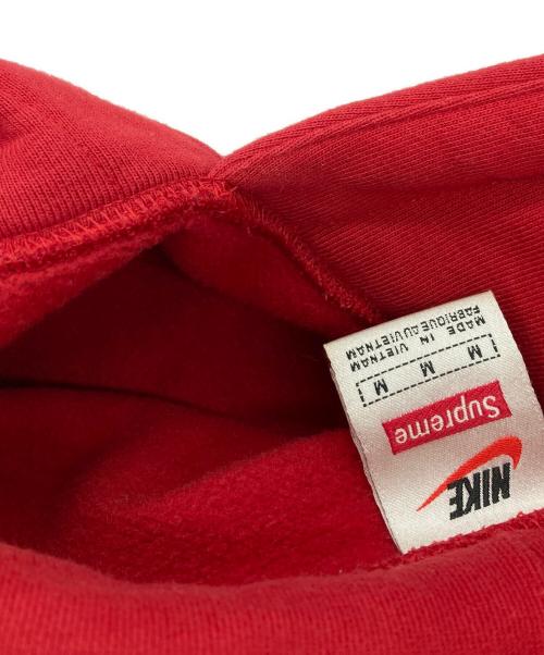NIKE（ナイキ）NIKE (ナイキ) Supreme (シュプリーム) 19FW Leather Applique Hooded Sweatshirt レッド サイズ:Mの古着・服飾アイテム