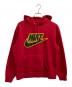 NIKE（ナイキ）の古着「19FW Leather Applique Hooded Sweatshirt」｜レッド