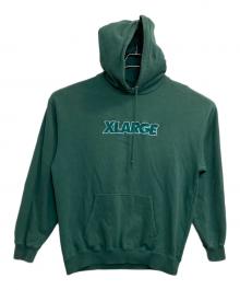 X-LARGE（エクストララージ）の古着「ロゴプルオーバーパーカー」｜グリーン