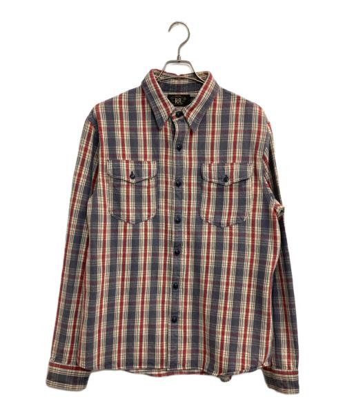 RRL（ダブルアールエル）RRL (ダブルアールエル) チェックネルシャツ ネイビー×レッド サイズ:Lの古着・服飾アイテム