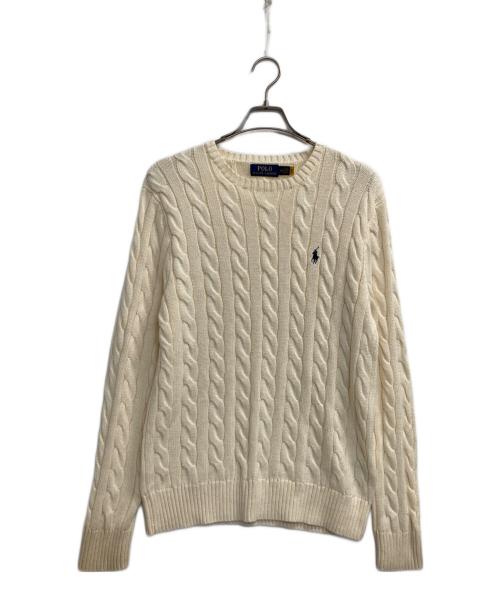 POLO RALPH LAUREN（ポロ・ラルフローレン）POLO RALPH LAUREN (ポロ・ラルフローレン) ケーブルニット アイボリー サイズ:Ｍの古着・服飾アイテム