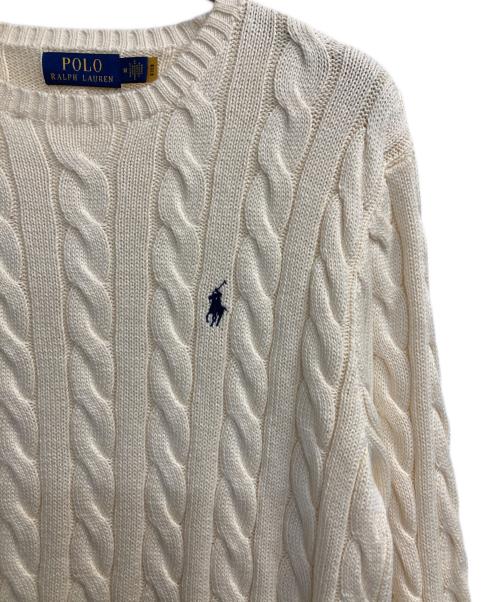 POLO RALPH LAUREN（ポロ・ラルフローレン）POLO RALPH LAUREN (ポロ・ラルフローレン) ケーブルニット アイボリー サイズ:Ｍの古着・服飾アイテム