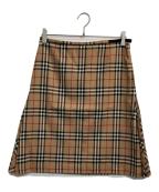 Burberry'sバーバリーズ）の古着「ノヴァチェックフレアミニスカート」｜ベージュ
