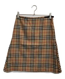 Burberry's（バーバリーズ）の古着「ノヴァチェックフレアミニスカート」｜ベージュ