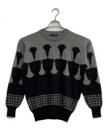 Christian Dior MONSIEUR（クリスチャンディオールムッシュ）の古着「千鳥柄ニット」｜ブラック×グレー