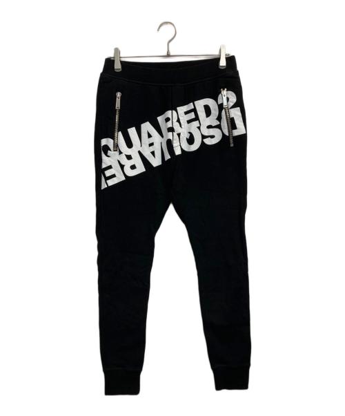 DSQUARED2（ディースクエアード）DSQUARED2 (ディースクエアード) ロゴプリントスウェットパンツ ブラック サイズ:Ｓの古着・服飾アイテム