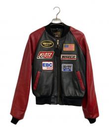 VANSON（バンソン）の古着「レーシングレザージャケット」｜ブラック×レッド