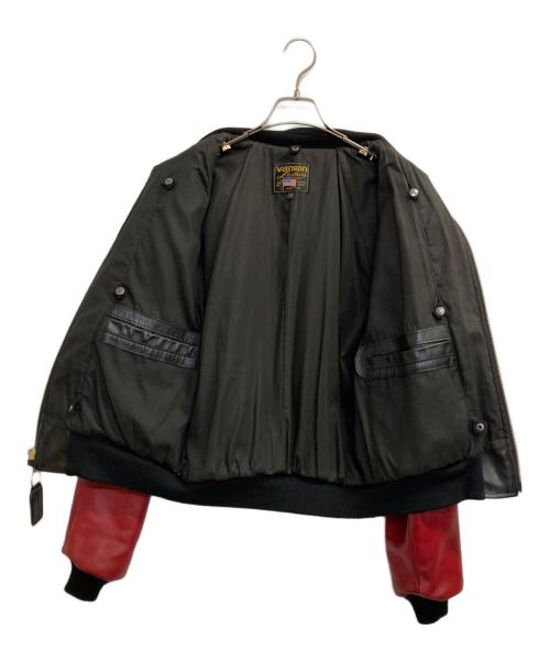 VANSON（バンソン）VANSON (バンソン) レーシングレザージャケット ブラック×レッド サイズ:38の古着・服飾アイテム
