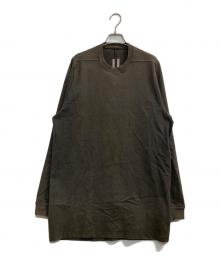 RICK OWENS（リックオウエンス）の古着「ヘビーコットン オーバーサイズ L/Sカットソー」｜ブラック