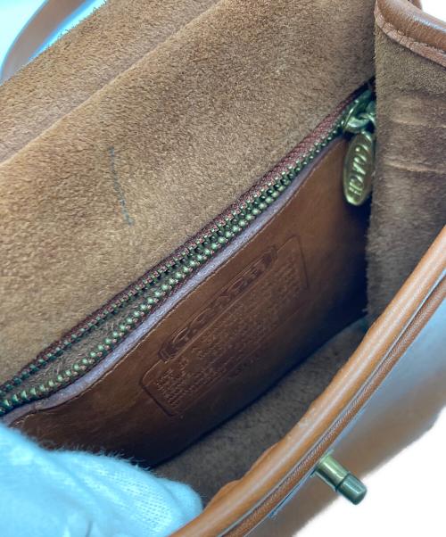 COACH（コーチ）COACH (コーチ) クラブタンレザーターンロックショルダーバッグ ブラウンの古着・服飾アイテム