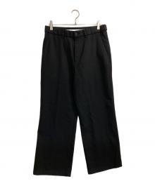 MARKAWARE（マーカウェア）の古着「ORGANIC WOOL SURVIVAL CLOTH WIDE CARPENTER TROUSERS」｜ブラック