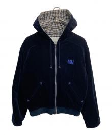 Mademoiselle NON NON（マドモアゼルノンノン）の古着「コーデュロイジップパーカー」｜ネイビー