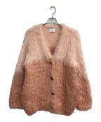 CLANEクラネ）の古着「BI COLOR SHAGGY KNIT CARDIGAN」｜ピンク