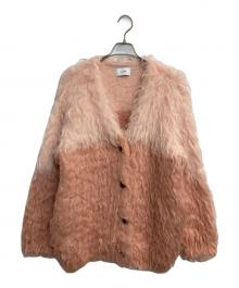 CLANE（クラネ）の古着「BI COLOR SHAGGY KNIT CARDIGAN」｜ピンク