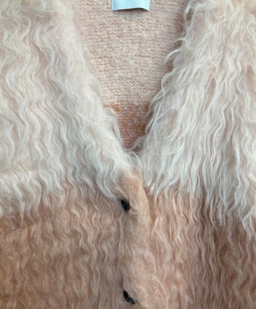 CLANE（クラネ）CLANE (クラネ) BI COLOR SHAGGY KNIT CARDIGAN ピンク サイズ:2の古着・服飾アイテム