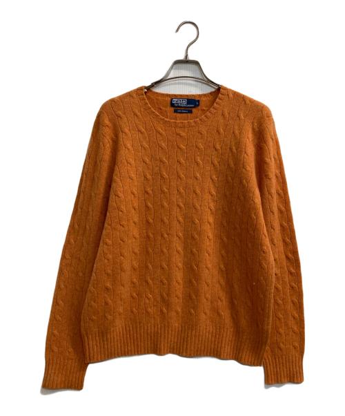 POLO RALPH LAUREN（ポロ・ラルフローレン）POLO RALPH LAUREN (ポロ・ラルフローレン) カシミヤケーブルニット オレンジ サイズ:Ｌの古着・服飾アイテム