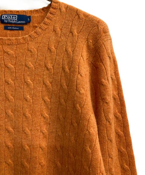 POLO RALPH LAUREN（ポロ・ラルフローレン）POLO RALPH LAUREN (ポロ・ラルフローレン) カシミヤケーブルニット オレンジ サイズ:Ｌの古着・服飾アイテム