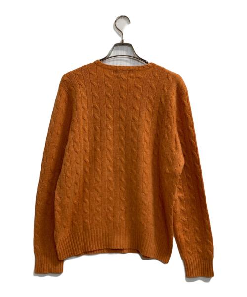 POLO RALPH LAUREN（ポロ・ラルフローレン）POLO RALPH LAUREN (ポロ・ラルフローレン) カシミヤケーブルニット オレンジ サイズ:Ｌの古着・服飾アイテム