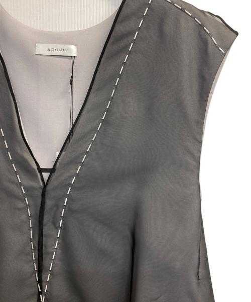 ADORE（アドーア）ADORE (アドーア) レイヤードエンブロイダリーブラウス グレー サイズ:38 未使用品の古着・服飾アイテム