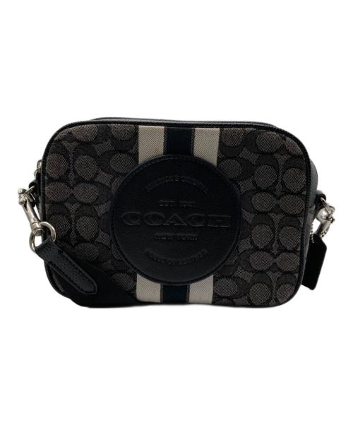 COACH（コーチ）COACH (コーチ) シグネチャーショルダーバッグ ブラック×グレーの古着・服飾アイテム