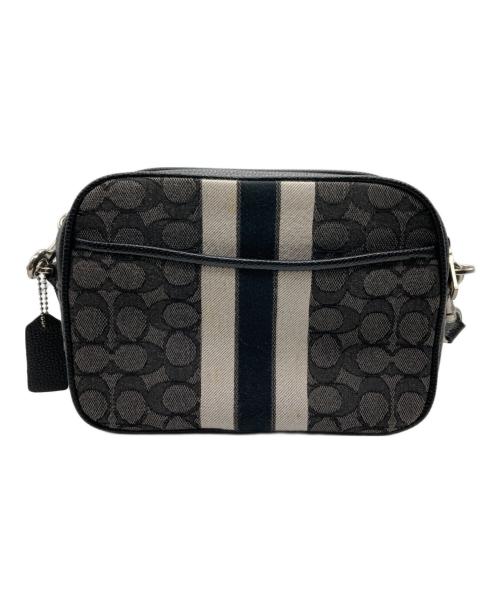 COACH（コーチ）COACH (コーチ) シグネチャーショルダーバッグ ブラック×グレーの古着・服飾アイテム