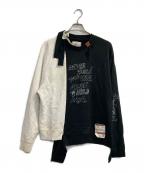 Maison MIHARA YASUHIROメゾン ミハラ ヤスヒロ）の古着「ドッキングダメージスウェット」｜ブラック×ホワイト