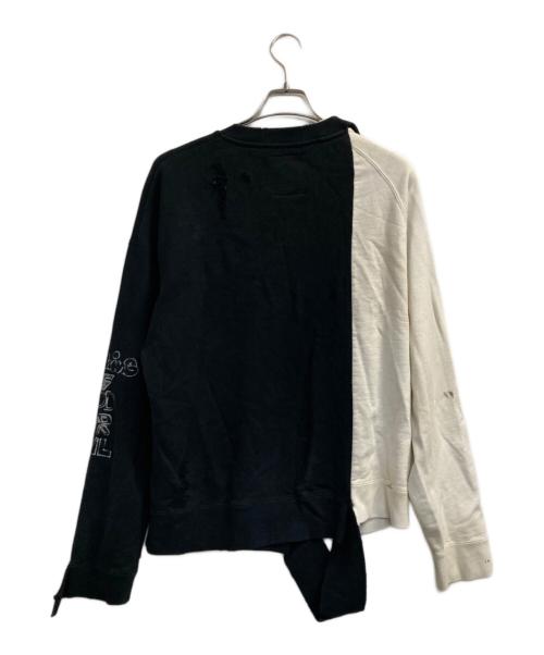 Maison MIHARA YASUHIRO（メゾン ミハラ ヤスヒロ）Maison MIHARA YASUHIRO (メゾン ミハラ ヤスヒロ) ドッキングダメージスウェット ブラック×ホワイト サイズ:46の古着・服飾アイテム