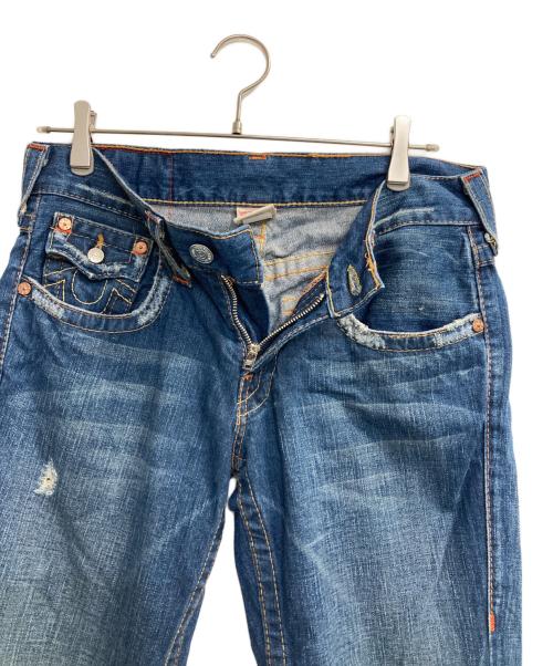 TRUE RELIGION（トゥルー レリジョン）TRUE RELIGION (トゥルー レリジョン) フレアダメージデニムパンツ インディゴ サイズ:Ｗ30×Ｌ33の古着・服飾アイテム