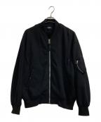 COMME des GARCONS HOMMEコムデギャルソン オム）の古着「25AW 綿ウール裏毛MA-1ジャケット」｜ブラック