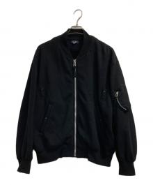 COMME des GARCONS HOMME（コムデギャルソン オム）の古着「25AW 綿ウール裏毛MA-1ジャケット」｜ブラック