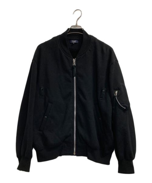 COMME des GARCONS HOMME（コムデギャルソン オム）COMME des GARCONS HOMME (コムデギャルソン オム) 25AW 綿ウール裏毛MA-1ジャケット ブラック サイズ:Ｌの古着・服飾アイテム