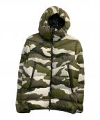 NIKEナイキ）の古着「NSW WIND RUNNER FILL DOWN HOODIE」｜グリーン×アイボリー