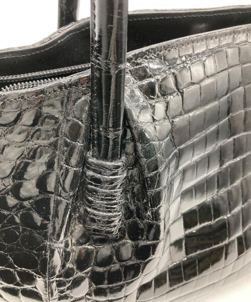 BAGFAN（バッグファン）BAGFAN (バッグファン) クロコダイルハンドバッグ ブラックの古着・服飾アイテム