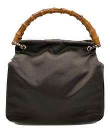 GUCCI（グッチ）の古着「バンブーハンドルナイロントートバッグ」｜ブラウン
