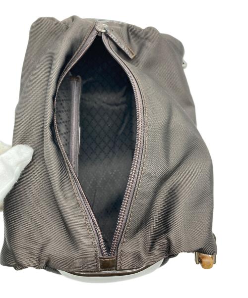 GUCCI（グッチ）GUCCI (グッチ) バンブーハンドルナイロントートバッグ ブラウンの古着・服飾アイテム