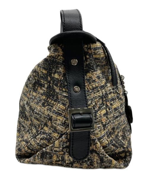 CHANEL（シャネル）CHANEL (シャネル) クローバープレート付 ツイードワンショルダーバッグ ブラック×ベージュの古着・服飾アイテム