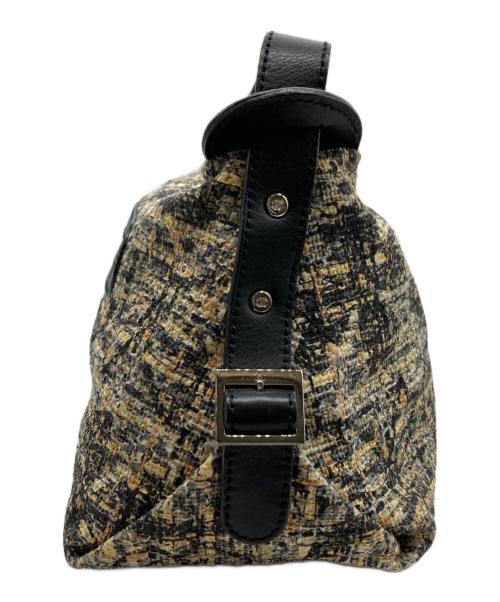 CHANEL（シャネル）CHANEL (シャネル) クローバープレート付 ツイードワンショルダーバッグ ブラック×ベージュの古着・服飾アイテム
