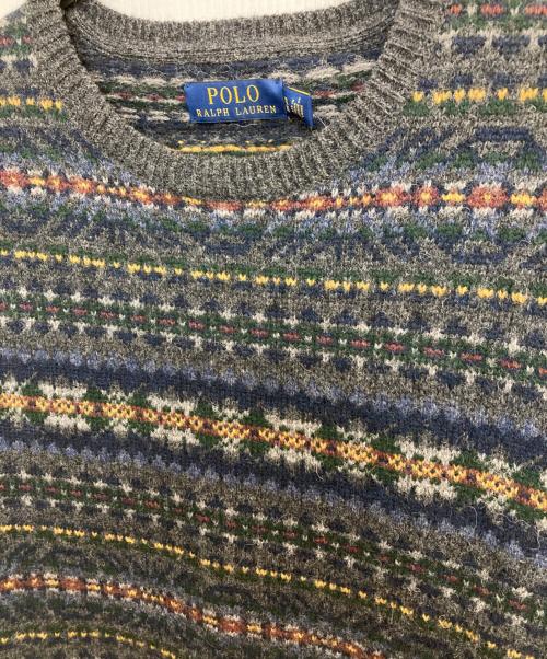 POLO RALPH LAUREN（ポロ・ラルフローレン）POLO RALPH LAUREN (ポロ・ラルフローレン) フェアアイルセーター ネイビー×グレー サイズ:ＸＬ 未使用品の古着・服飾アイテム