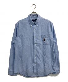 POLO RALPH LAUREN（ポロ・ラルフローレン）の古着「ポロベアワッペンオックスフォードシャツ」｜ブルー