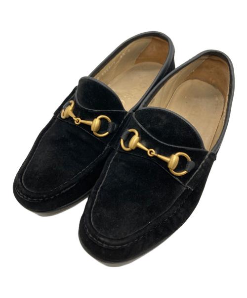 GUCCI（グッチ）GUCCI (グッチ) スウェードビットローファー ブラック サイズ:5 1/2 Dの古着・服飾アイテム