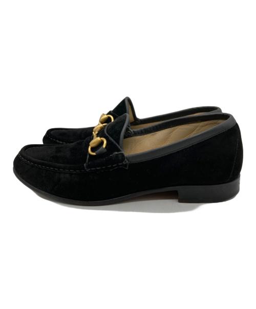 GUCCI（グッチ）GUCCI (グッチ) スウェードビットローファー ブラック サイズ:5 1/2 Dの古着・服飾アイテム