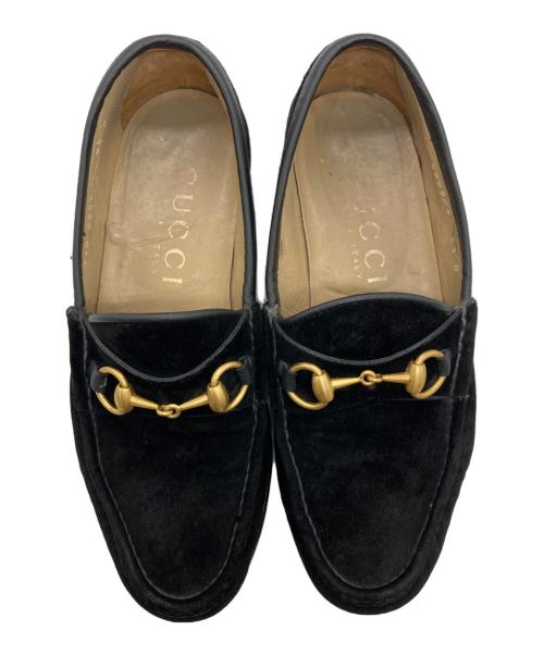 GUCCI（グッチ）GUCCI (グッチ) スウェードビットローファー ブラック サイズ:5 1/2 Dの古着・服飾アイテム