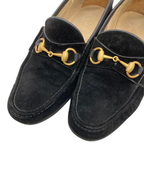 GUCCI（グッチ）GUCCI (グッチ) スウェードビットローファー ブラック サイズ:5 1/2 Dの古着・服飾アイテム